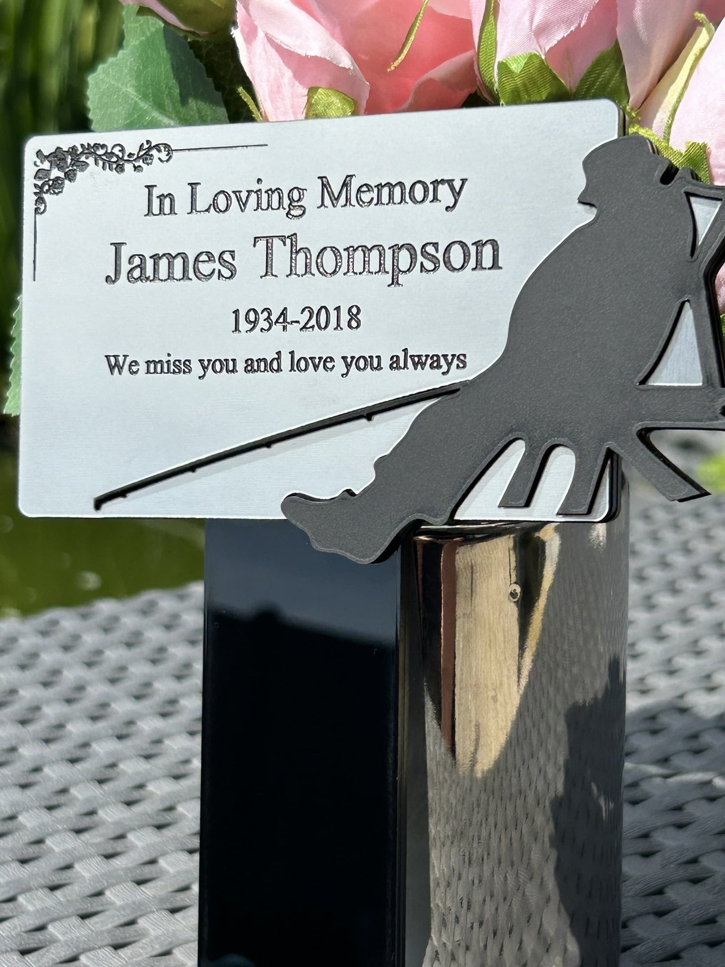 Memorial Plaque, Garden Outdoors Plaques, Remembrance Sign, Graver marker, Dad, Father, Mum, Pets Rectangular Fishing