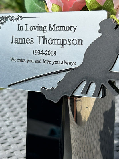 Memorial Plaque, Garden Outdoors Plaques, Remembrance Sign, Graver marker, Dad, Father, Mum, Pets Rectangular Fishing