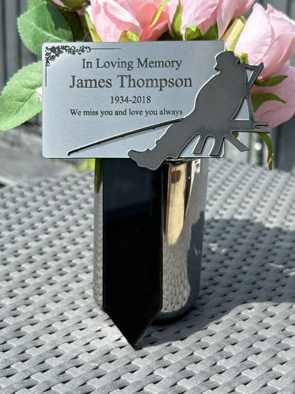 Memorial Plaque, Garden Outdoors Plaques, Remembrance Sign, Graver marker, Dad, Father, Mum, Pets Rectangular Fishing