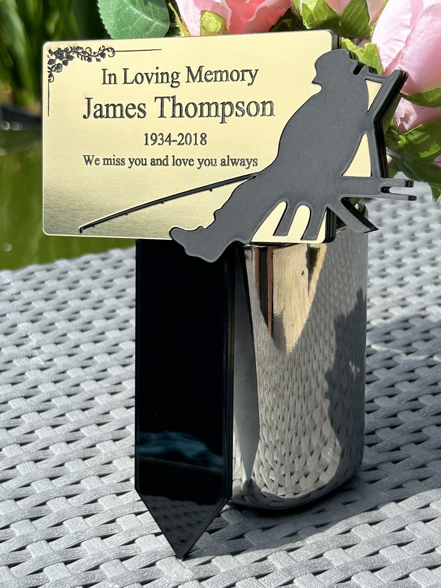 Memorial Plaque, Garden Outdoors Plaques, Remembrance Sign, Graver marker, Dad, Father, Mum, Pets Rectangular Fishing