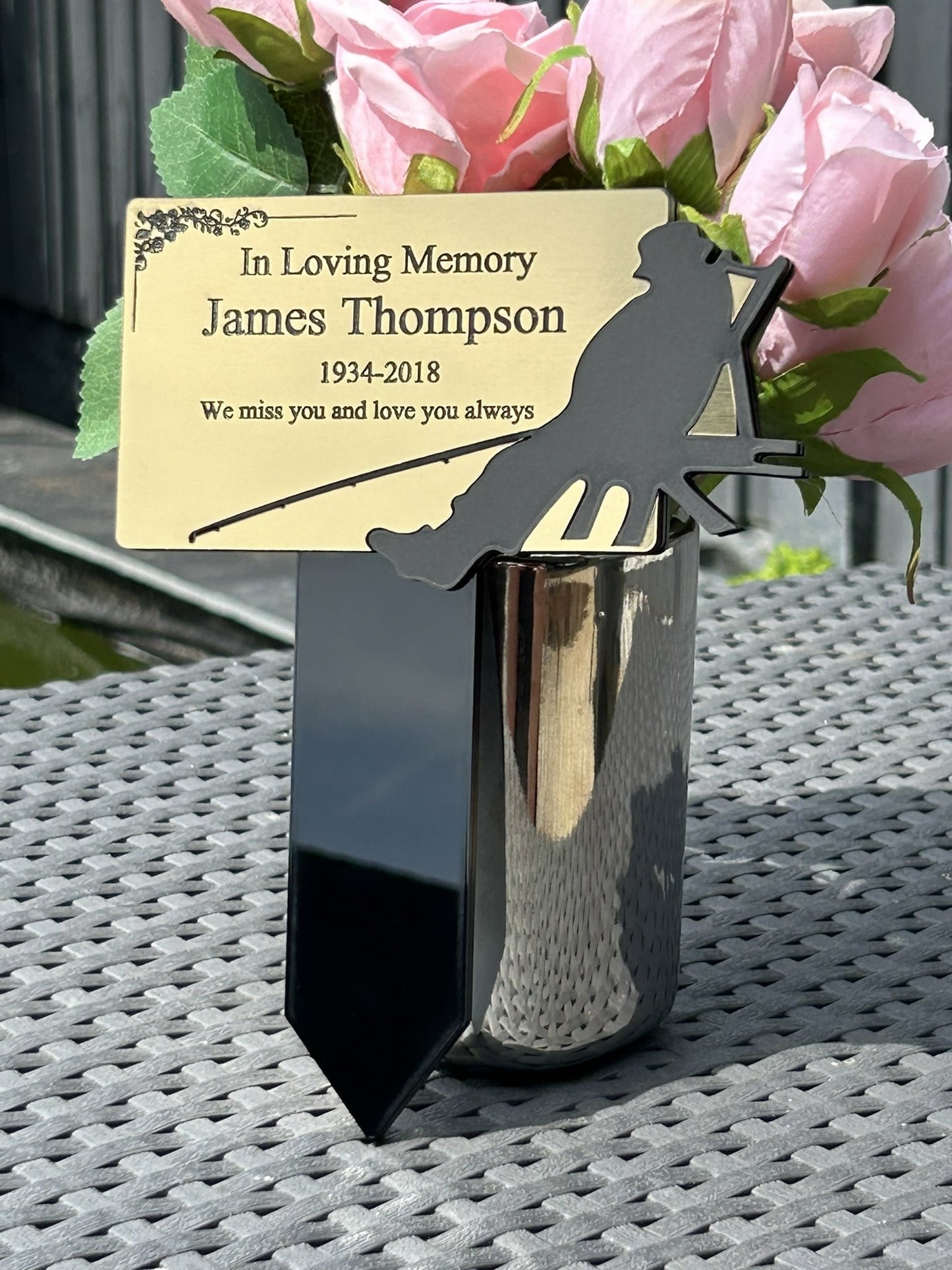 Memorial Plaque, Garden Outdoors Plaques, Remembrance Sign, Graver marker, Dad, Father, Mum, Pets Rectangular Fishing