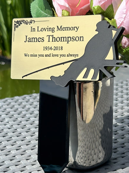 Memorial Plaque, Garden Outdoors Plaques, Remembrance Sign, Graver marker, Dad, Father, Mum, Pets Rectangular Fishing