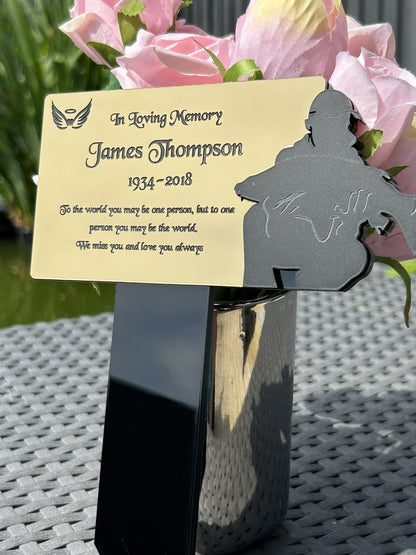 Memorial Plaque, Garden Outdoors Plaques, Remembrance Sign, Graver marker, Dad, Father, Mum, Pets Rectangular Angler