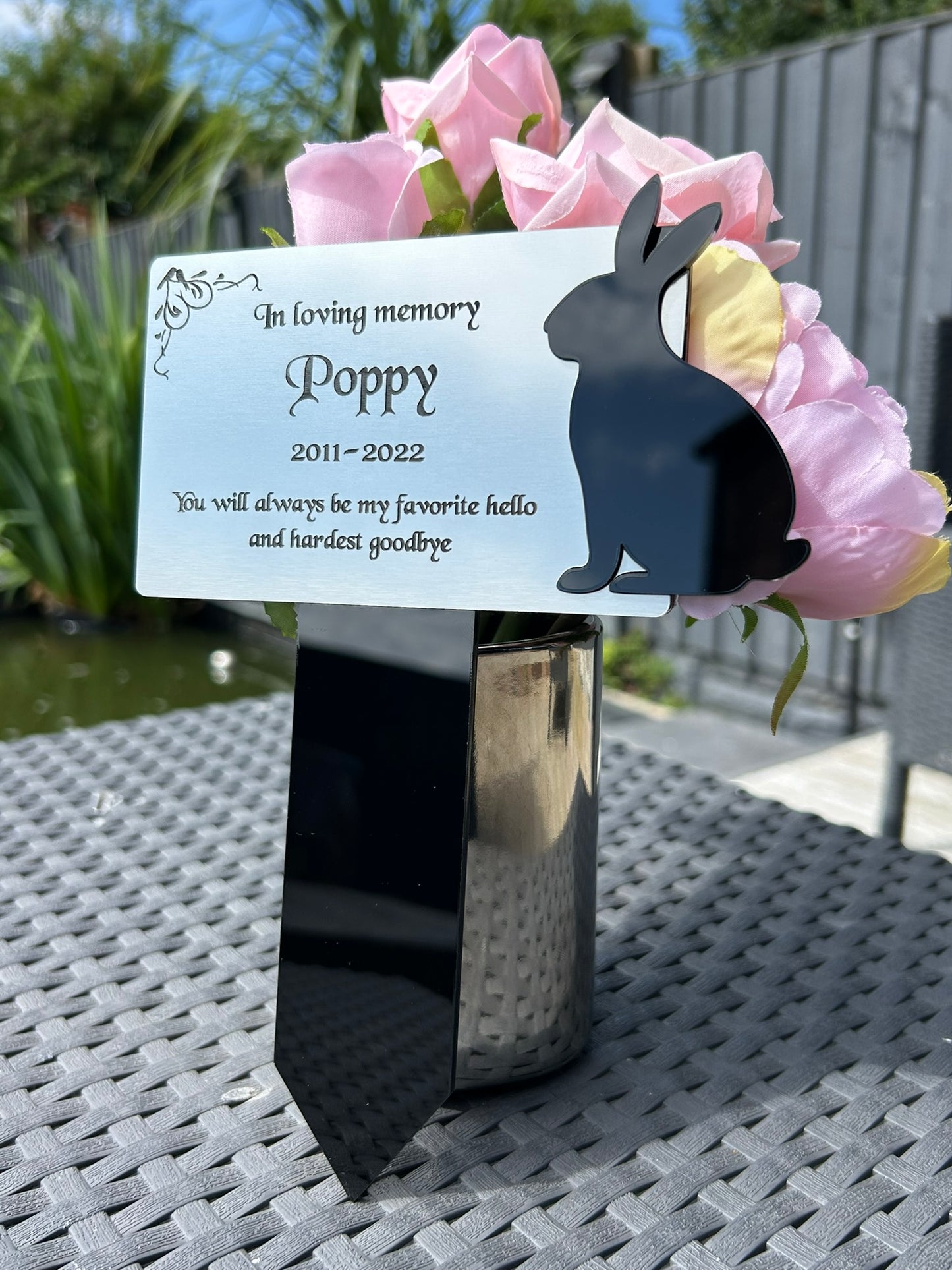 Pet Memorial Plaque, Personalised Outside Grave Bunny Rabbit, Garden Marker Plaque Gift (Copy) (Copy) (Copy)