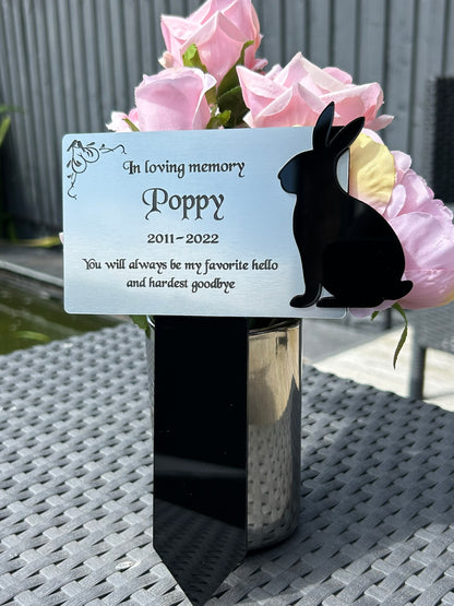 Pet Memorial Plaque, Personalised Outside Grave Bunny Rabbit, Garden Marker Plaque Gift (Copy) (Copy) (Copy)