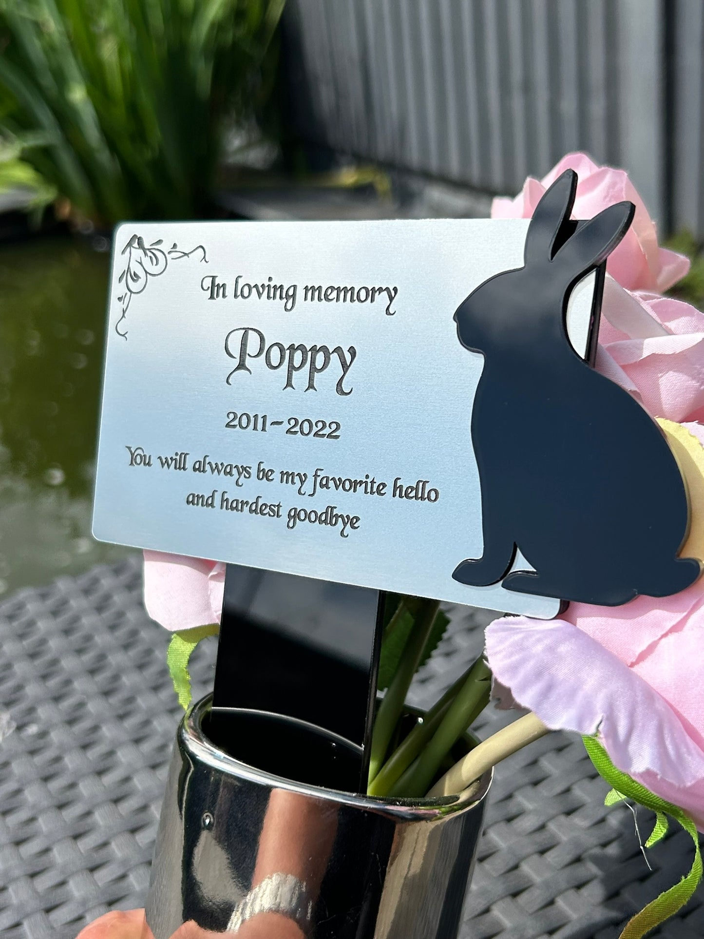 Pet Memorial Plaque, Personalised Outside Grave Bunny Rabbit, Garden Marker Plaque Gift (Copy) (Copy) (Copy)