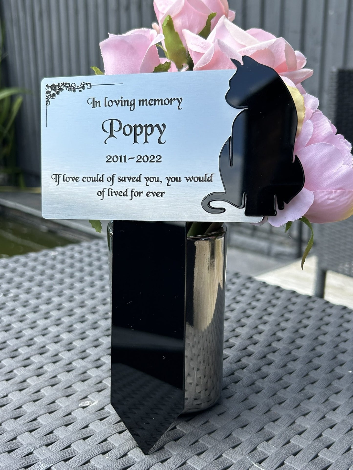 Pet Memorial Plaque, Personalised Outside Grave Cat Front Facing, Garden Marker Plaque Gift (Copy)