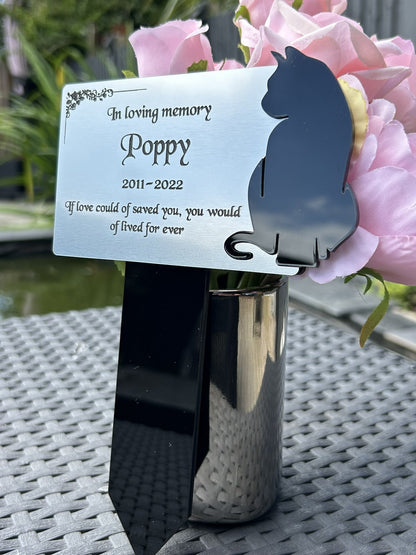 Pet Memorial Plaque, Personalised Outside Grave Cat Front Facing, Garden Marker Plaque Gift (Copy)