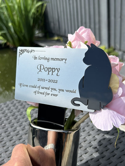 Pet Memorial Plaque, Personalised Outside Grave Cat Front Facing, Garden Marker Plaque Gift (Copy)