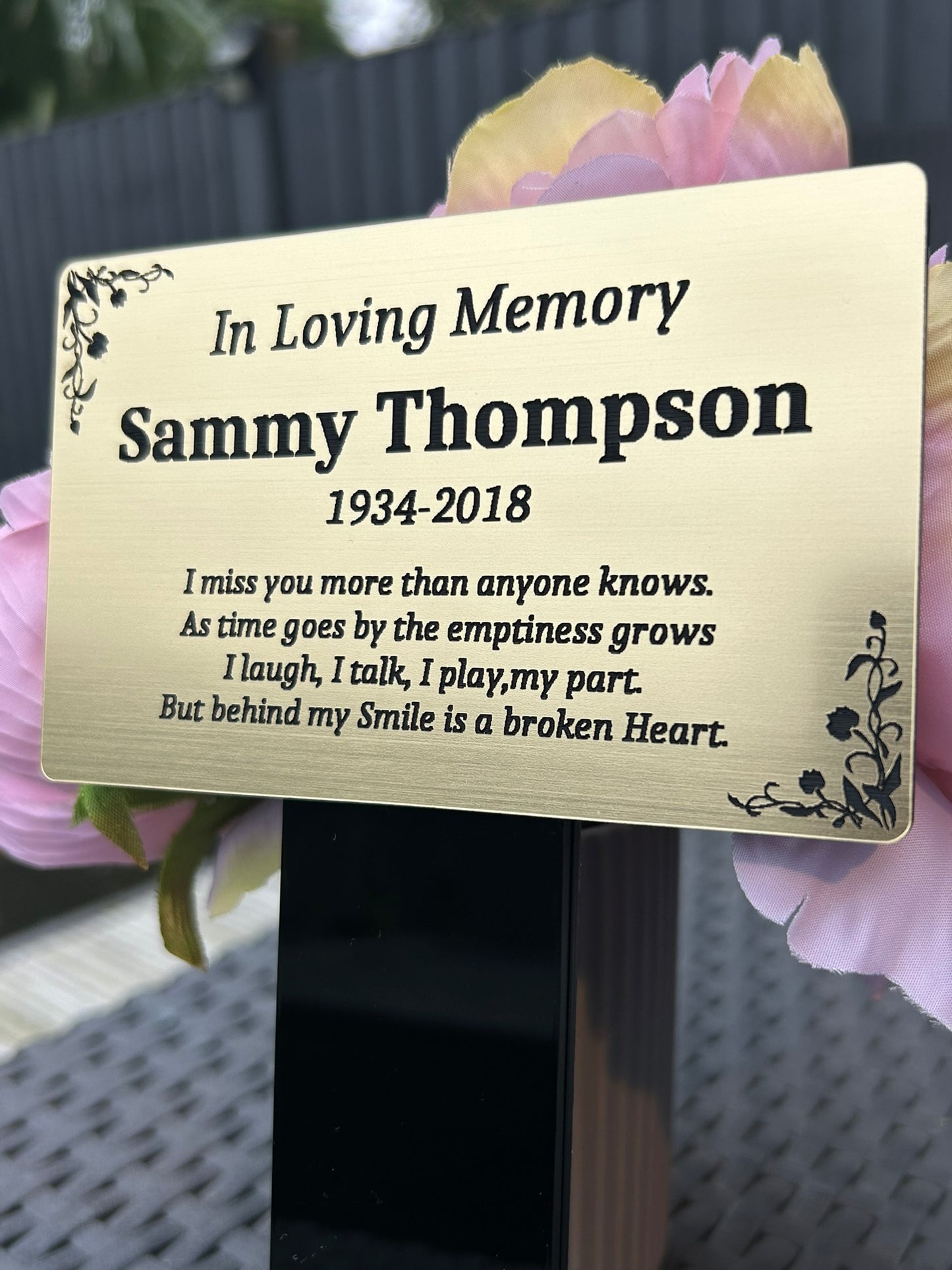 Memorial Plaque, Garden Outdoors Plaques, Remembrance Sign, Graver marker, Dad, Father, Mum, Pets Rectangular