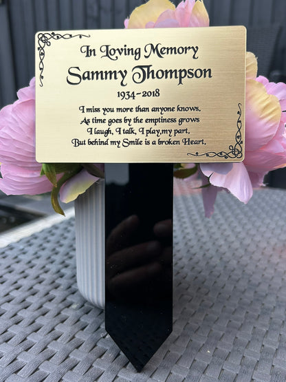 Memorial Plaque, Garden Outdoors Plaques, Remembrance Sign, Graver marker, Dad, Father, Mum, Pets Rectangular