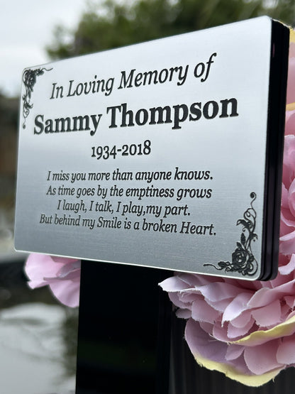 Personalised Memorial Plaque, Garden Outdoors Plaques, Remembrance Sign, Graver marker, Dad, Father, Mum, Pet, stake