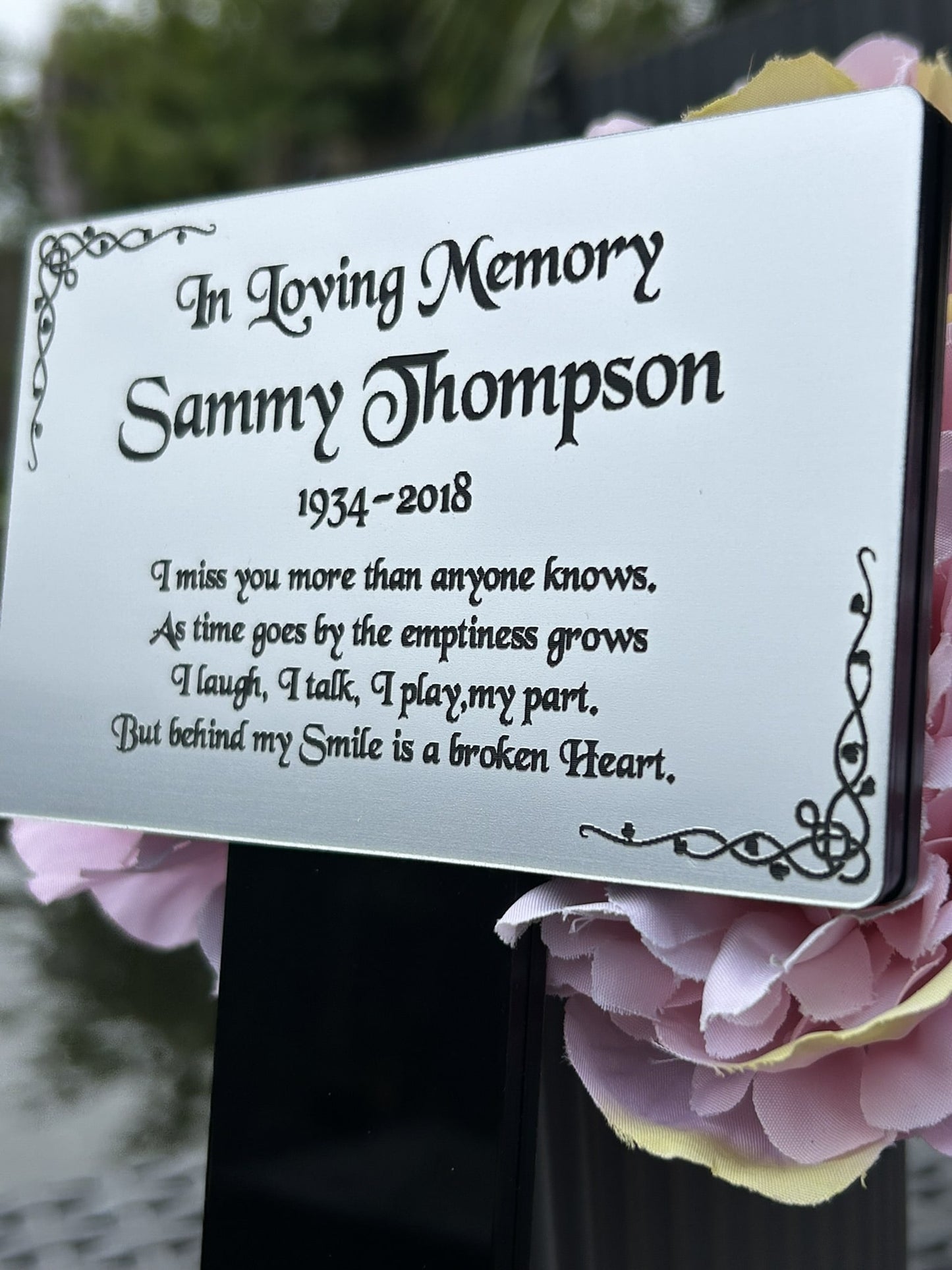 Personalised Memorial Plaque, Garden Outdoors Plaques, Remembrance Sign, Graver marker, Dad, Father, Mum, Pet, stake