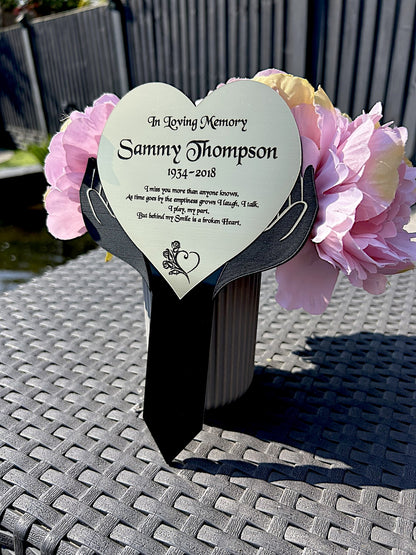 Memorial Plaque, Garden Outdoors Plaques, Remembrance Sign, Graver marker, Dad, Father, Mum, Silver
