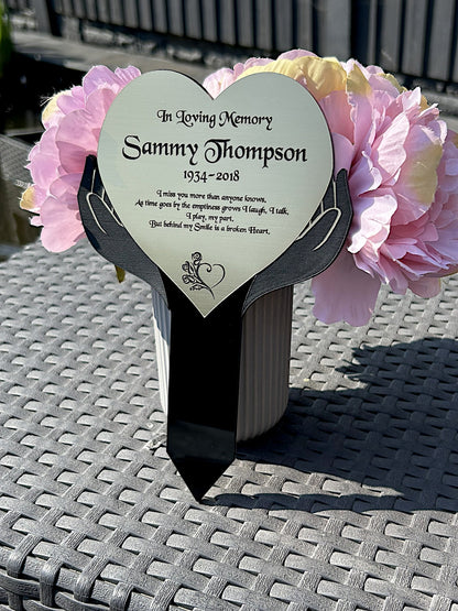 Memorial Plaque, Garden Outdoors Plaques, Remembrance Sign, Graver marker, Dad, Father, Mum, Gold