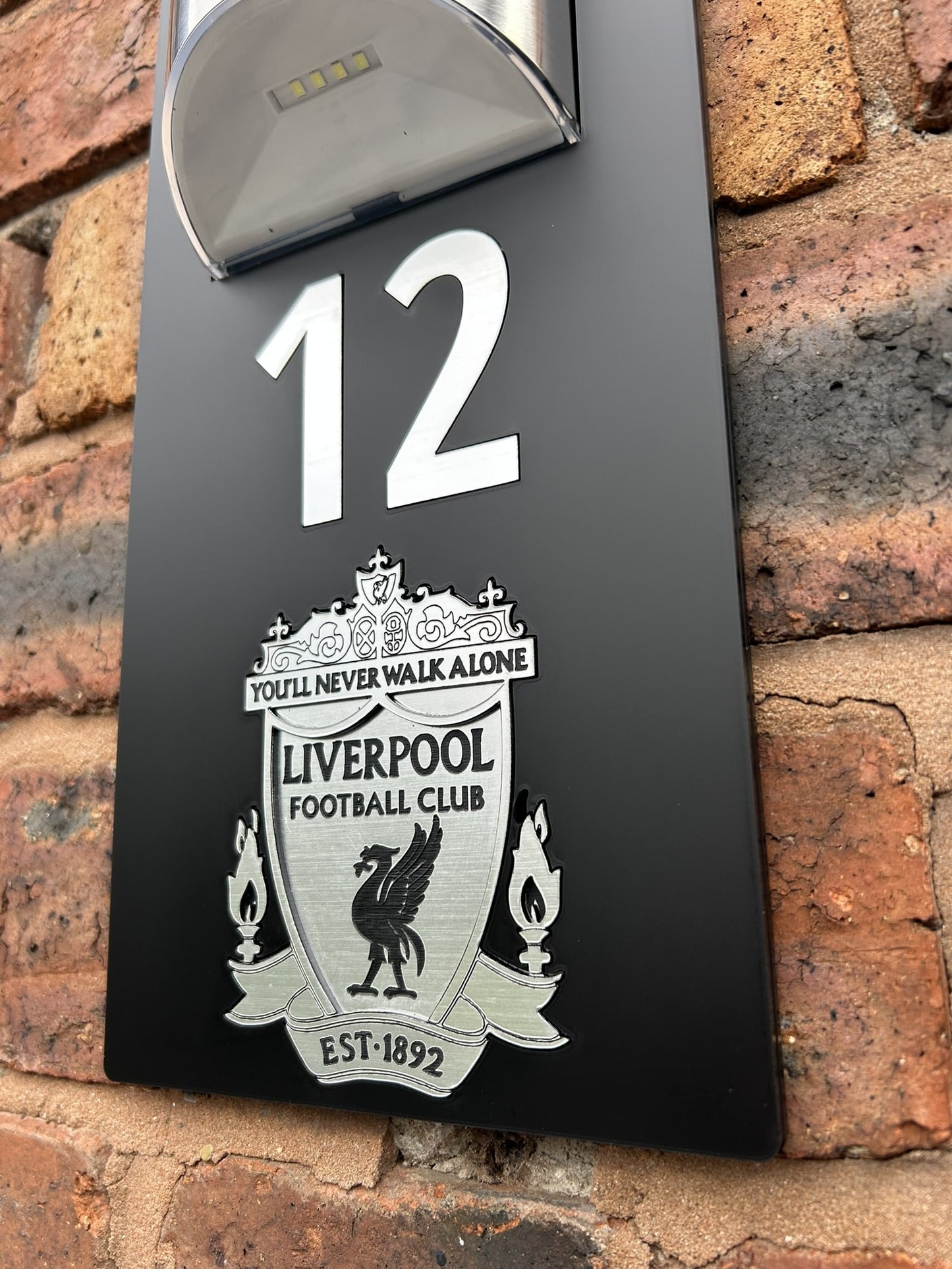 Handmade Custom House Sign Number and Address Liverpool LFC Never walk alone