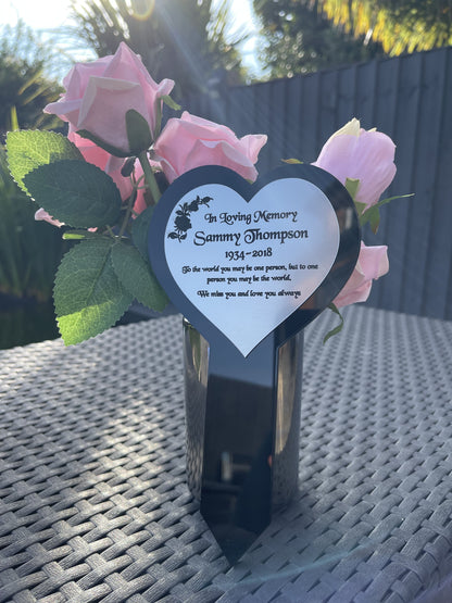 Memorial Plaque, Garden Outdoors Plaques, Remembrance Sign, Graver marker, Dad, Father, Mum, Love Heart