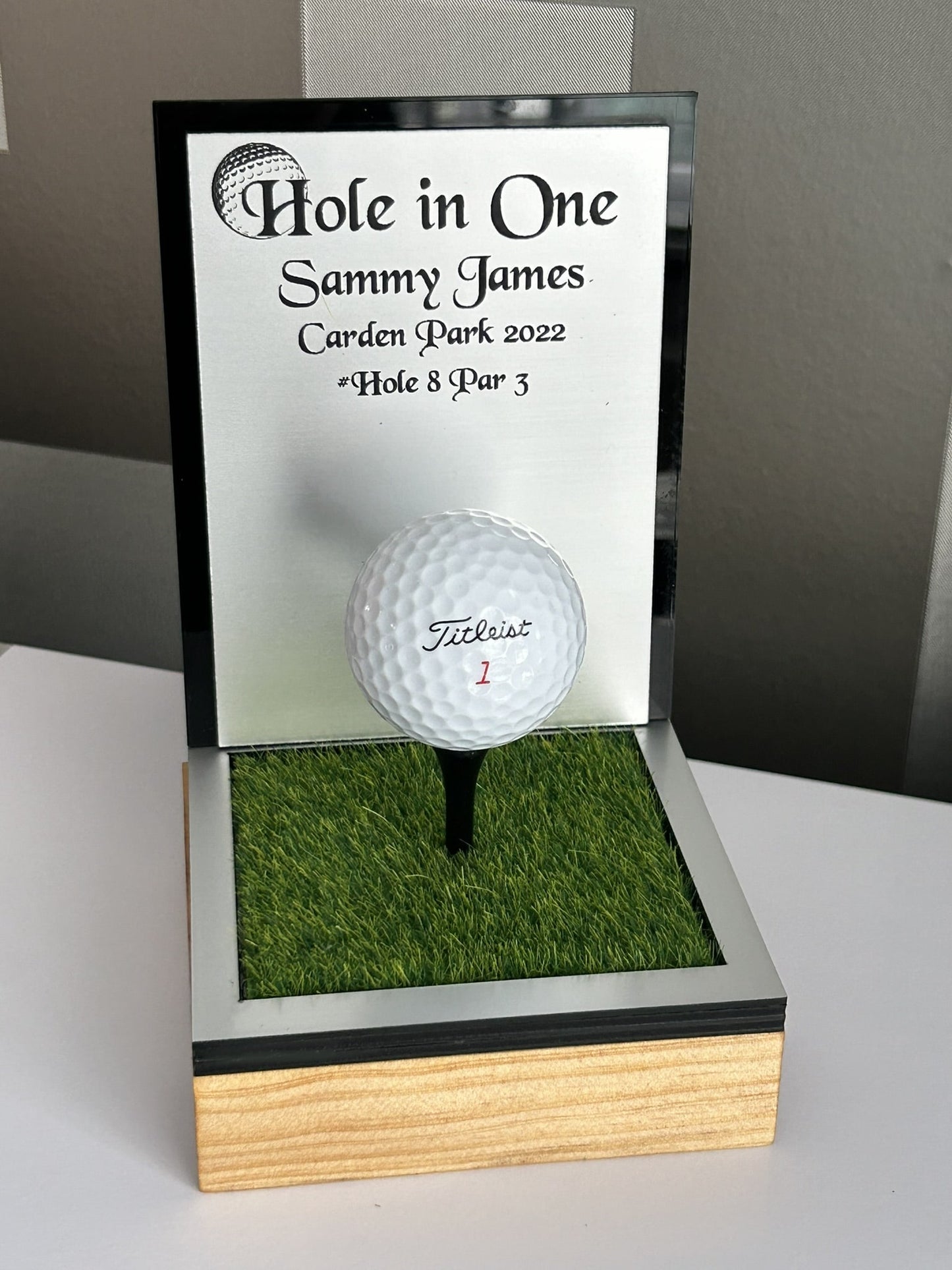 Hole in one, Golf Gifts, Longest Drive, Nearest the pin, personalised Plaques, Keepsakes, silver