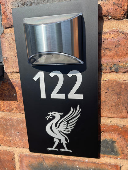 Handmade Custom House Sign Number and Address Liverpool LFC Never walk alone, Liver Bird