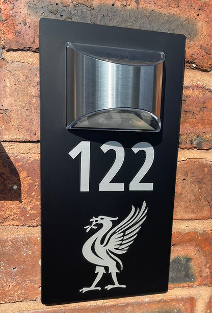 Handmade Custom House Sign Number and Address Liverpool LFC Never walk alone, Liver Bird