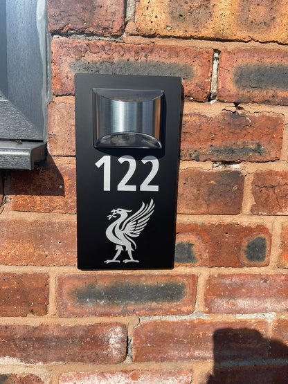 Handmade Custom House Sign Number and Address Liverpool LFC Never walk alone, Liver Bird