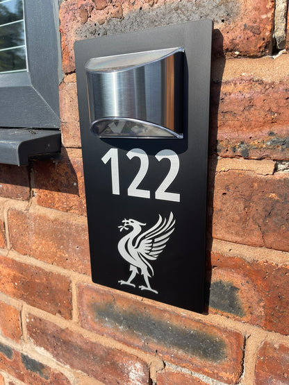 Handmade Custom House Sign Number and Address Liverpool LFC Never walk alone, Liver Bird