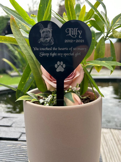 Pet Personalised Memorial Plaque, Ground Stake, Grave Marker for Cemetery or Garden