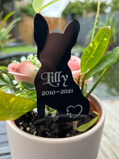 Personalised Pet, French Bulldog Memorial Plaque, Ground Stake, Grave Marker for Cemetery Or Garden