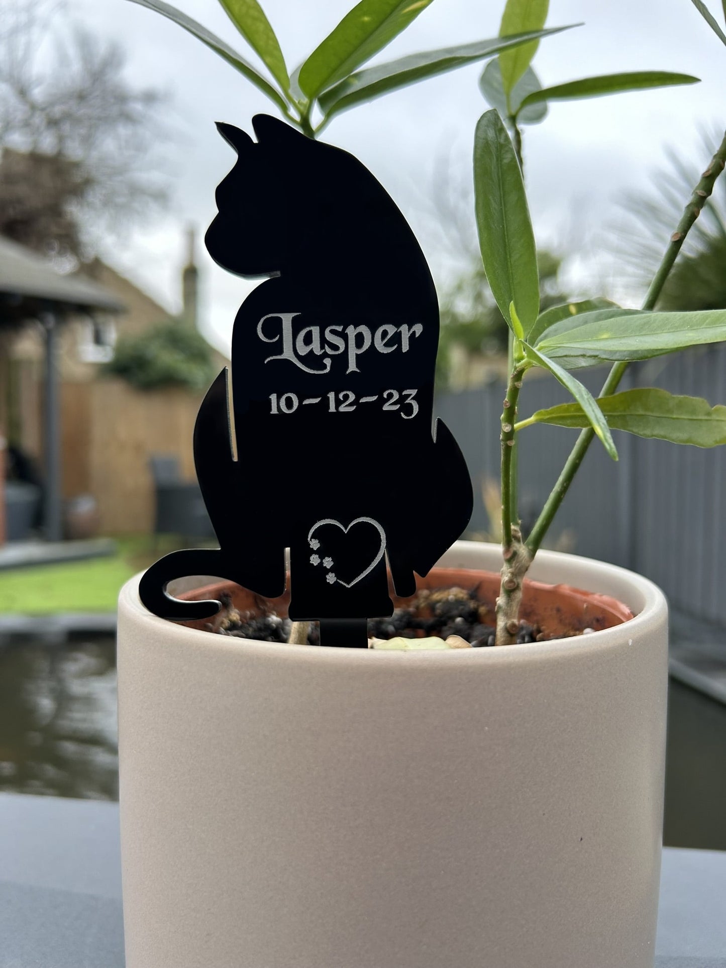 Personalised Pet Memorial Plaque, Pet memorial gifts, Grave Marker for Gardens, Cat FF