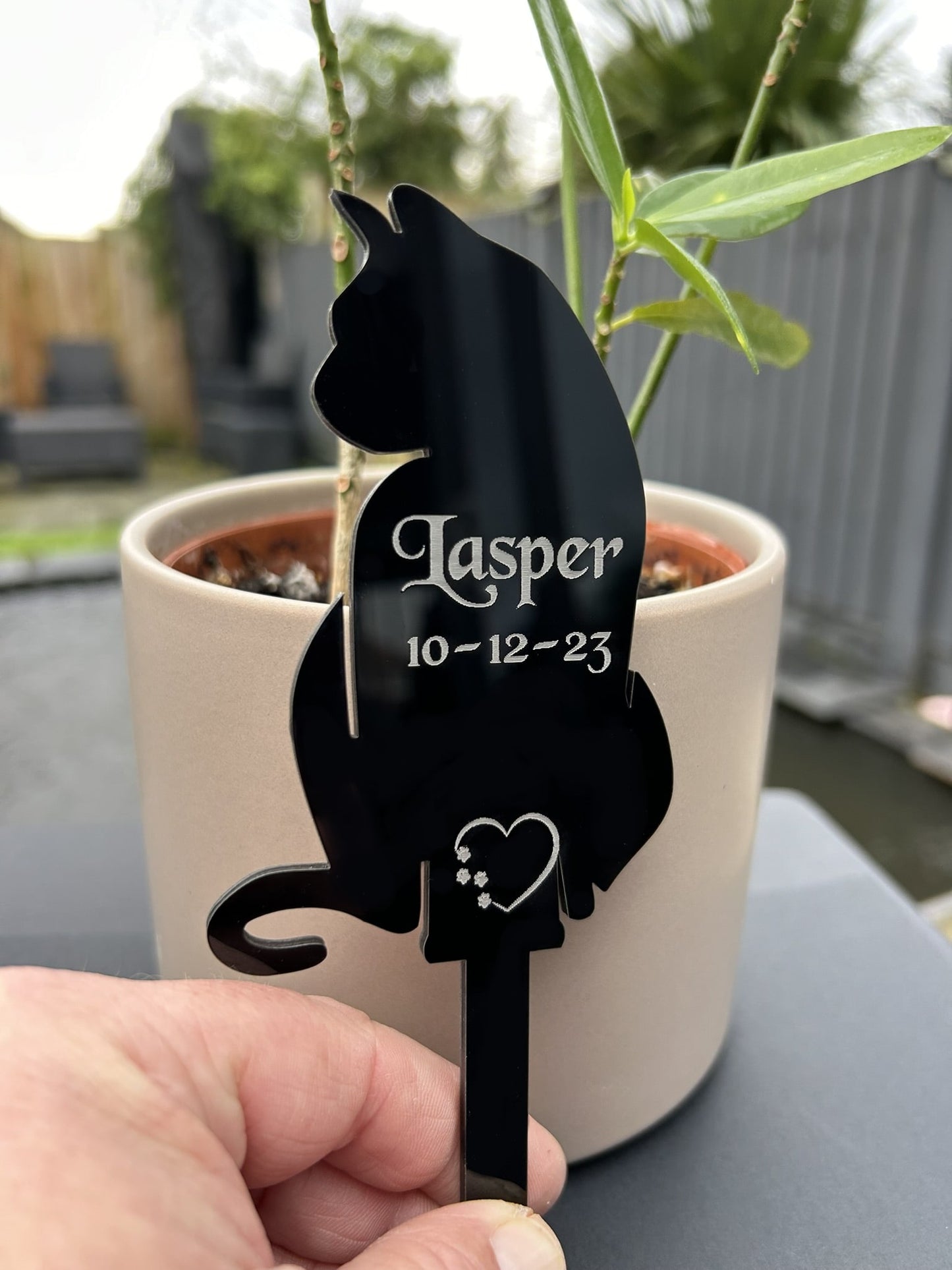 Personalised Pet Memorial Plaque, Pet memorial gifts, Grave Marker for Gardens, Cat FF