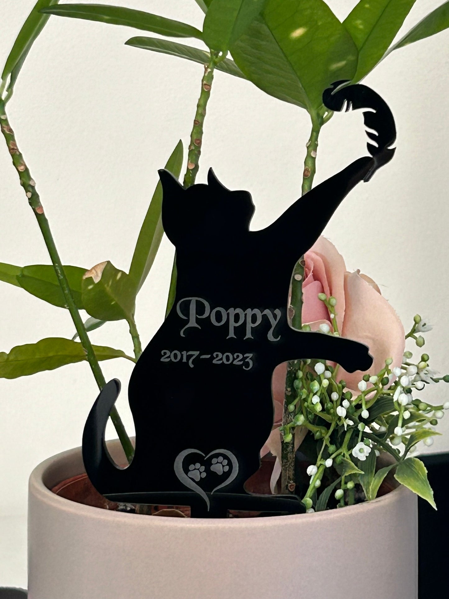 Personalised Pet Cat Memorial Plaque, Ground Stake, Grave Marker for Cemetery or Garden