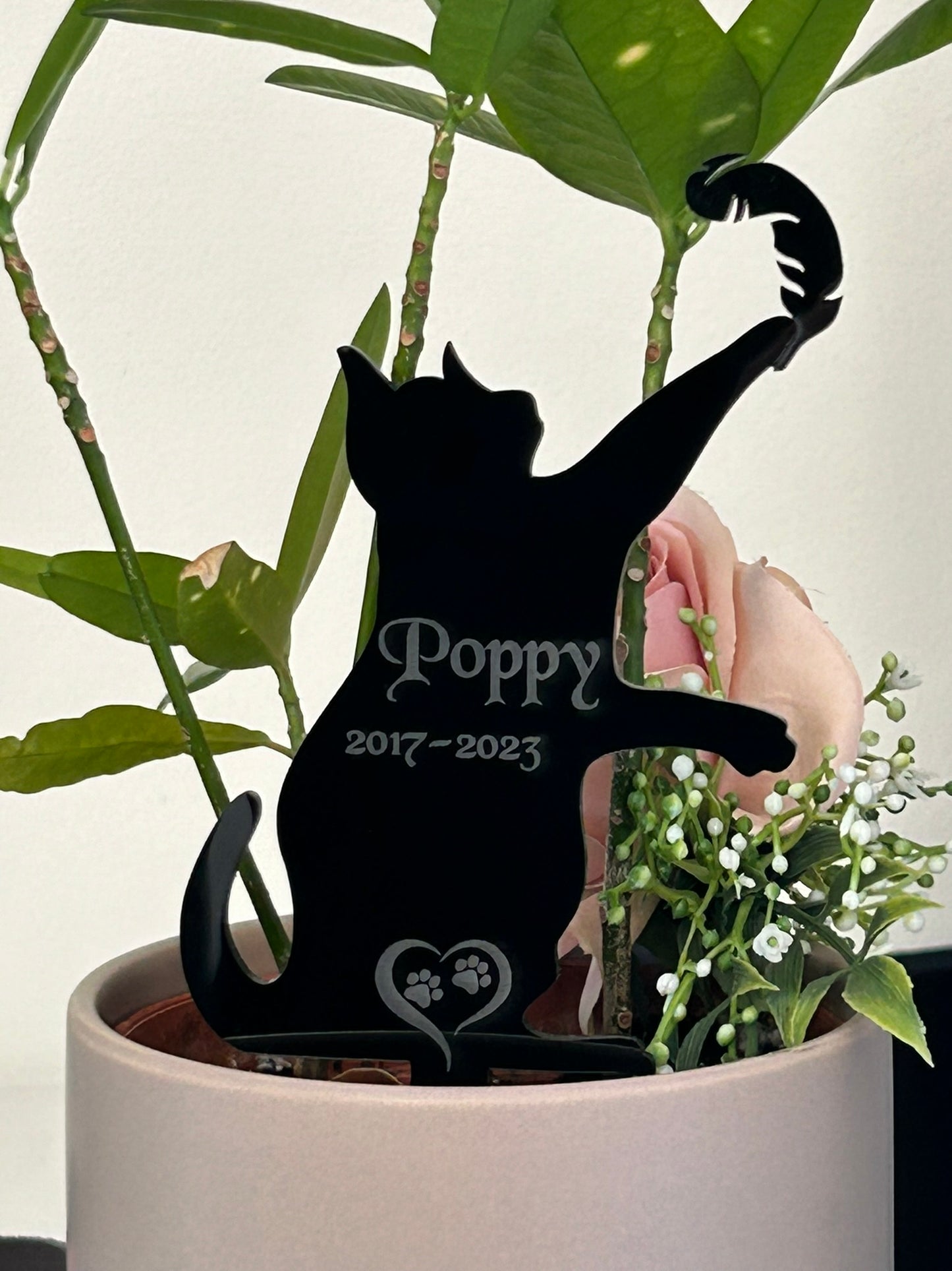 Personalised Pet Cat Memorial Plaque, Ground Stake, Grave Marker for Cemetery or Garden