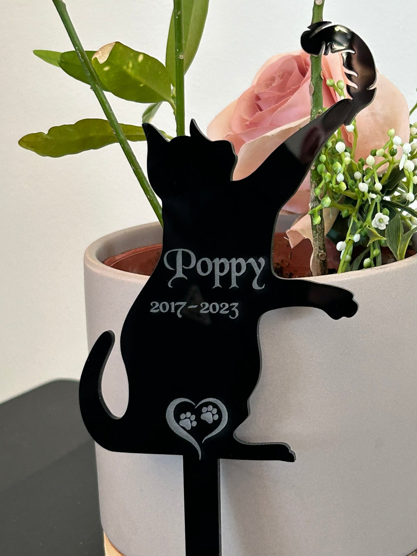 Personalised Pet Cat Memorial Plaque, Ground Stake, Grave Marker for Cemetery or Garden