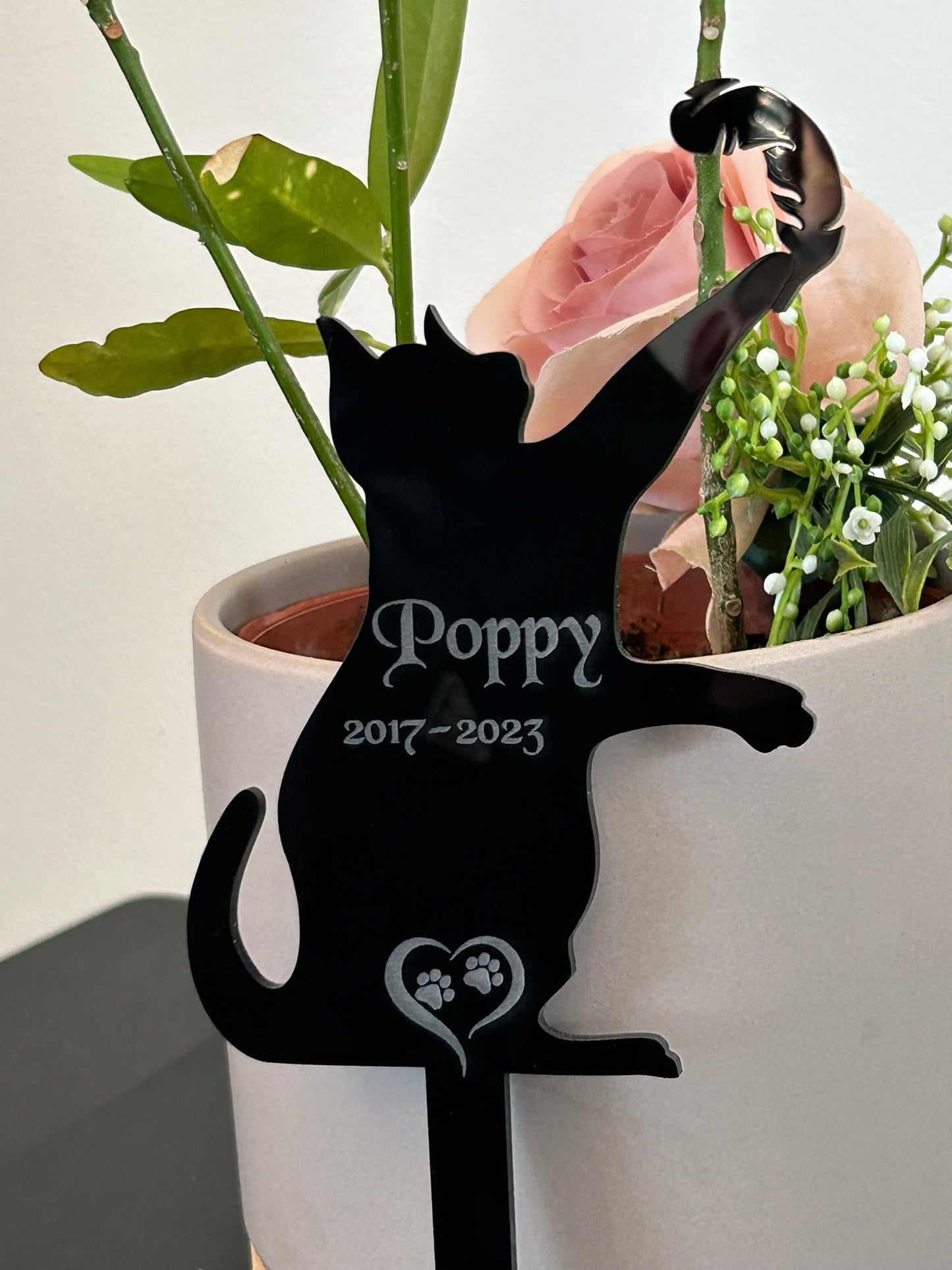 Personalised Pet Cat Memorial Plaque, Ground Stake, Grave Marker for Cemetery or Garden