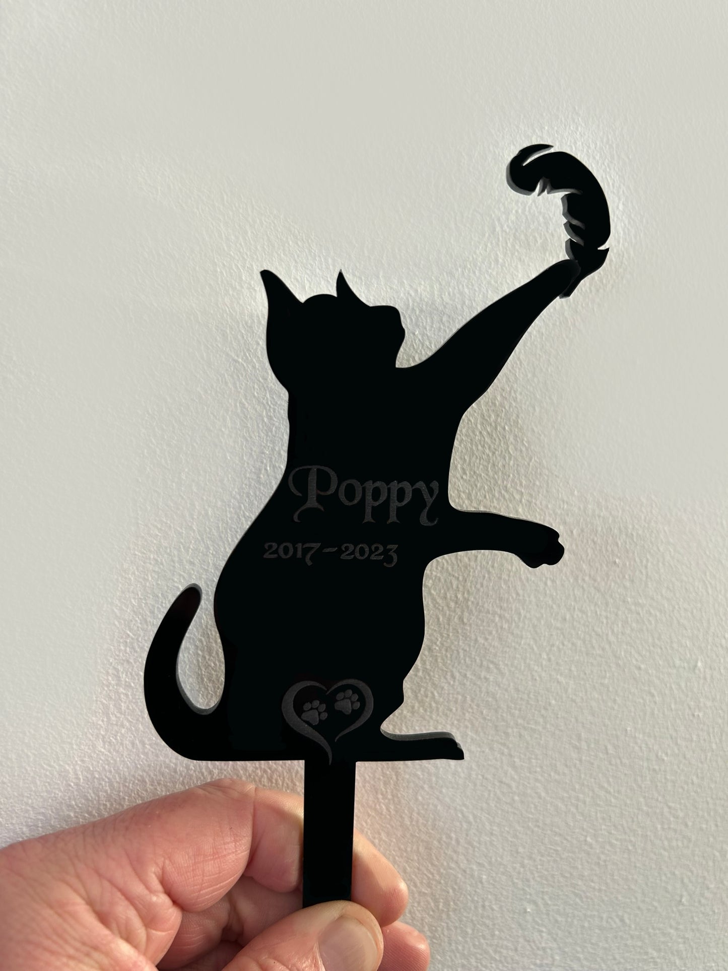 Personalised Pet Cat Memorial Plaque, Ground Stake, Grave Marker for Cemetery or Garden