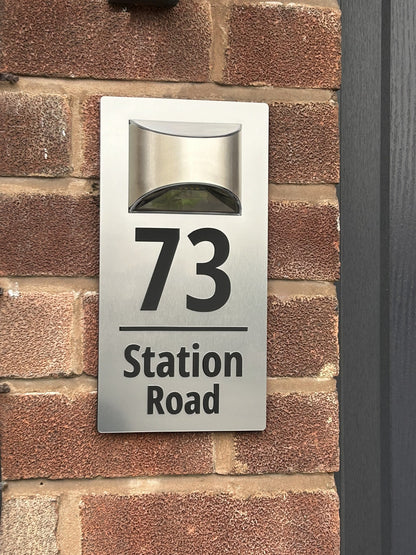 Brushed Steel Acrylic House Number Address Door Plaques Wall Sign for Outside 6mm thick