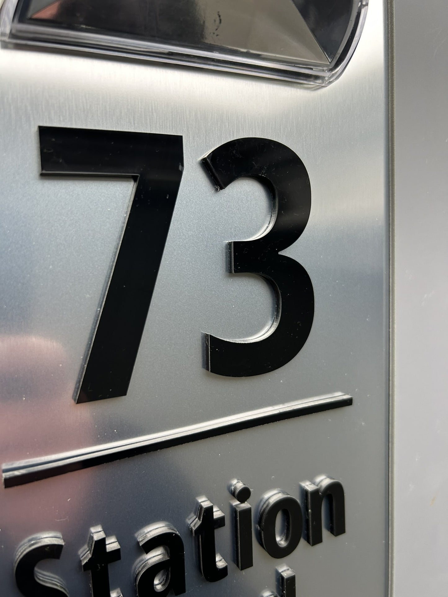 Brushed Steel Acrylic House Number Address Door Plaques Wall Sign for Outside 6mm thick