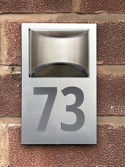 Silver House Number Door Plaques Wall Sign for Outside 5mm thick Weather proof