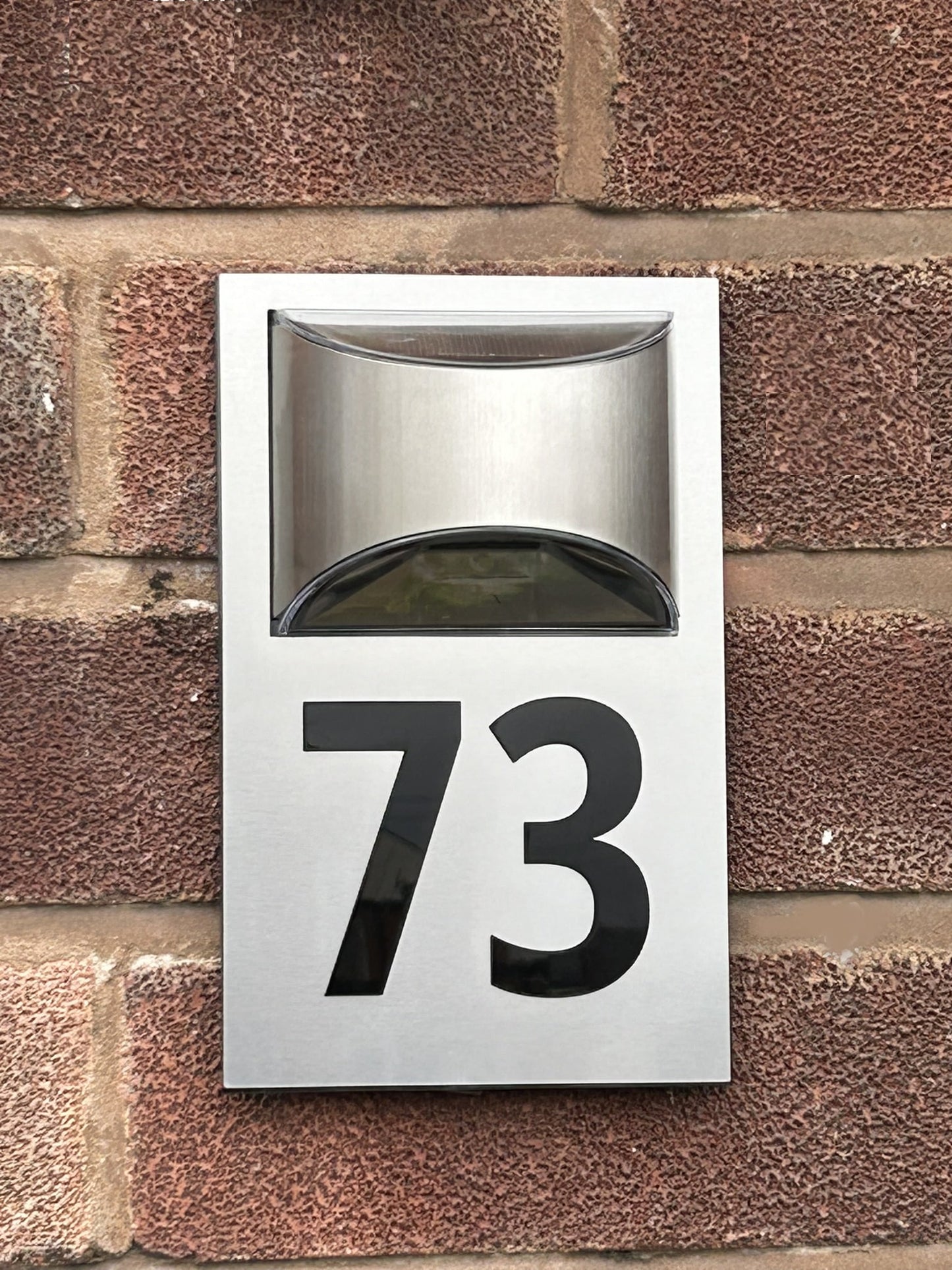 Silver House Number Door Plaques Wall Sign for Outside 5mm thick Weather proof