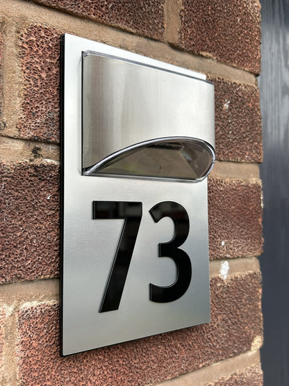 Silver House Number Door Plaques Wall Sign for Outside 5mm thick Weather proof