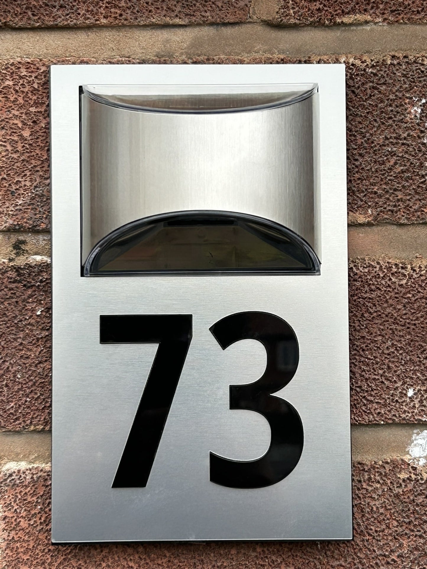 Silver House Number Door Plaques Wall Sign for Outside 5mm thick Weather proof