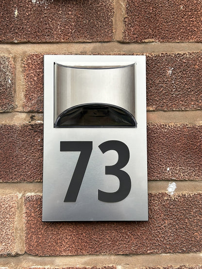 Silver House Number Door Plaques Wall Sign for Outside 5mm thick Weather proof