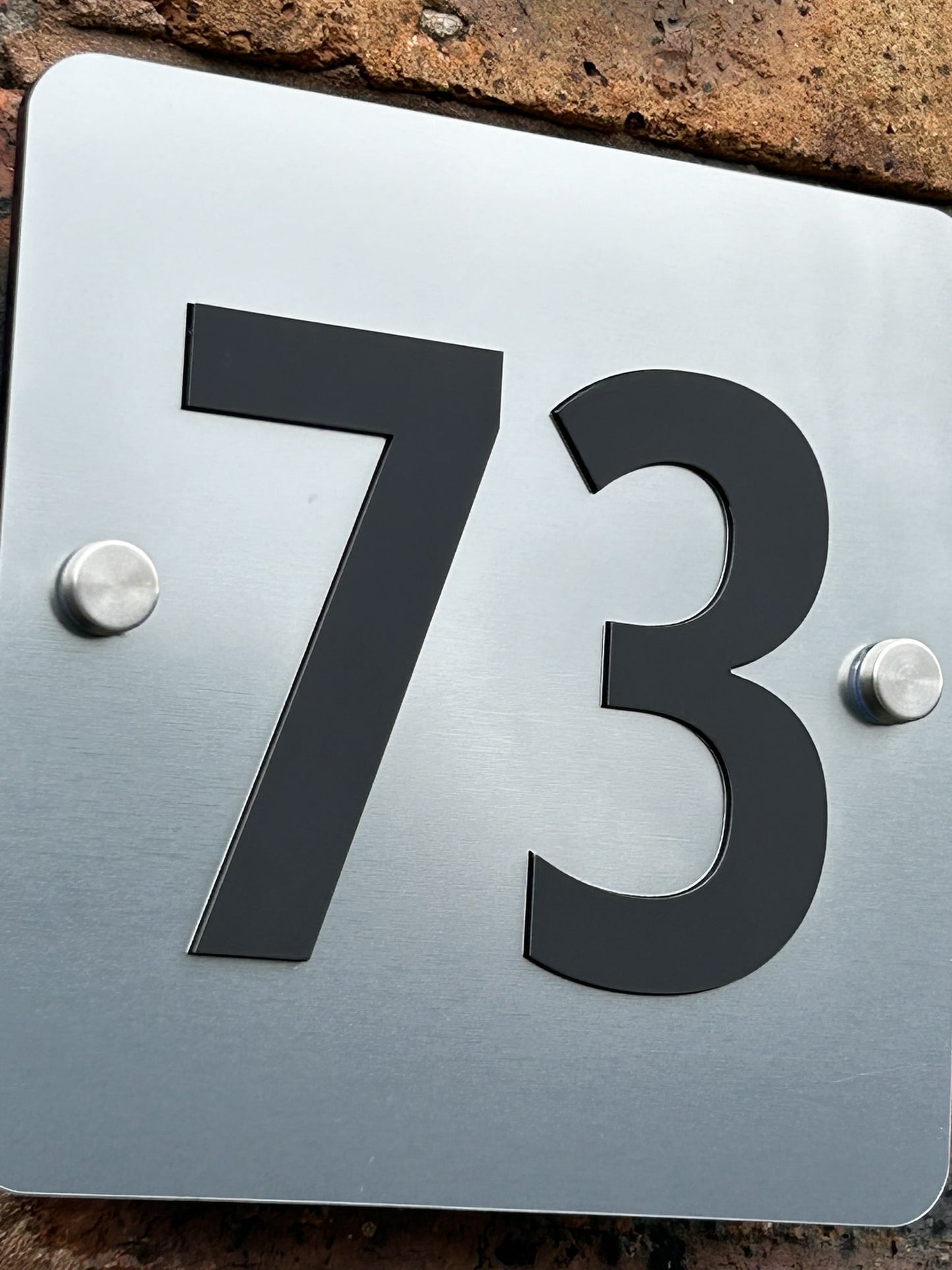 Silver Square House Number Door Plaques Wall Sign for Outside 5mm thick Weather proof