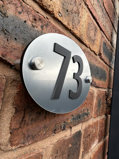 Silver Oval House Number Door Plaques Wall Sign for Outside 5mm thick Weather proof