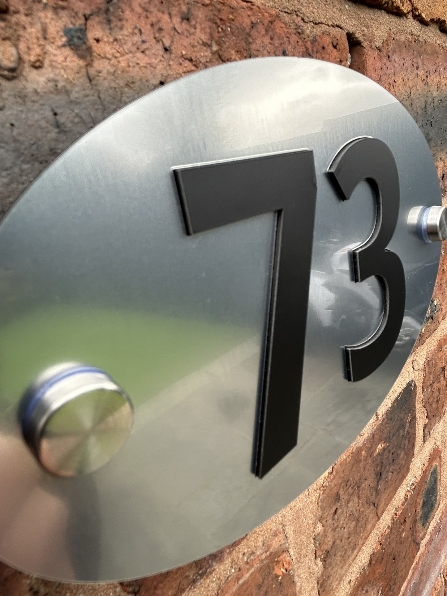 Silver Oval House Number Door Plaques Wall Sign for Outside 5mm thick Weather proof