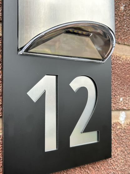 House Number Door Plaques Wall Sign for Outside 5mm thick Weather proof Matt Black