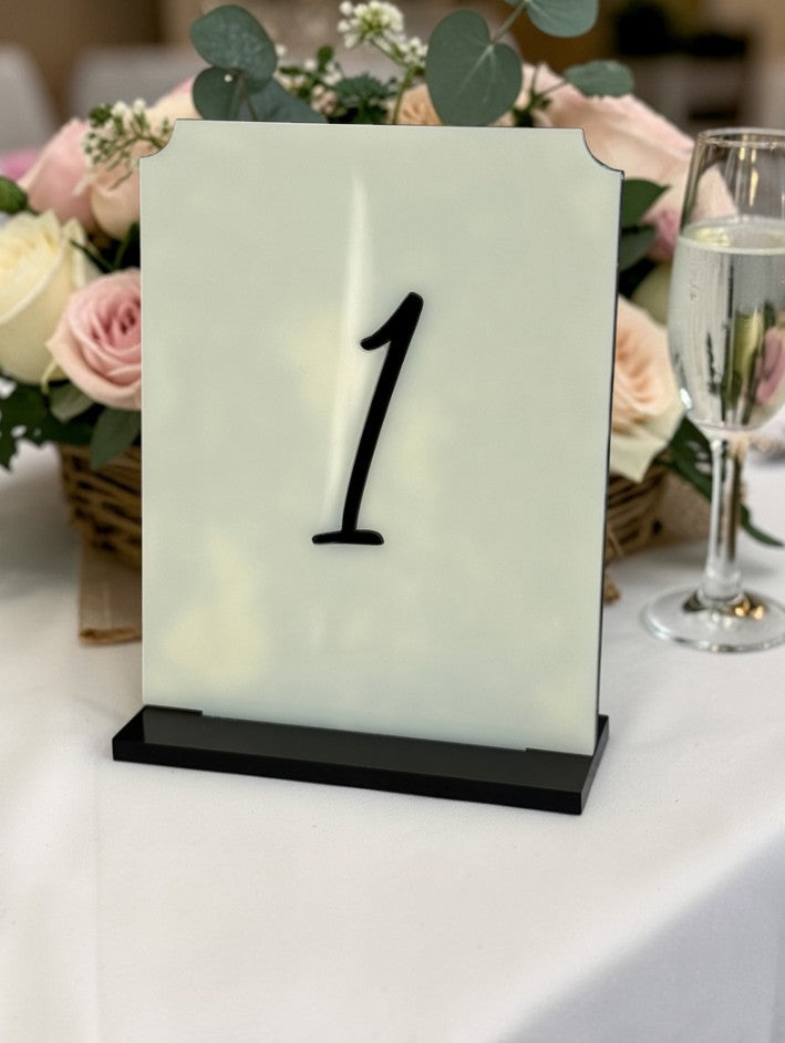 Personalised Wedding Table Sign with Table Number, Ivory