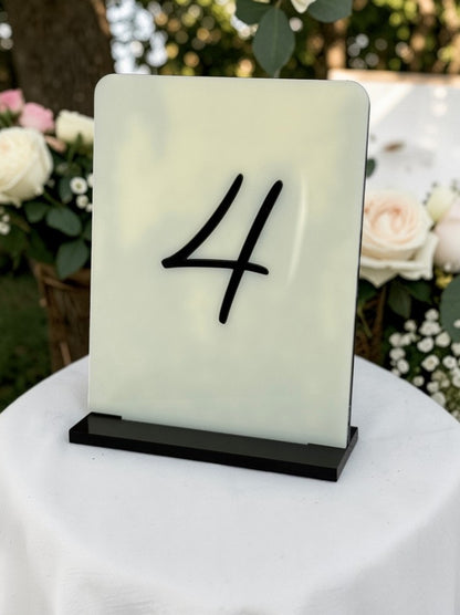 Personalised Wedding Table Sign with Table Number, Ivory