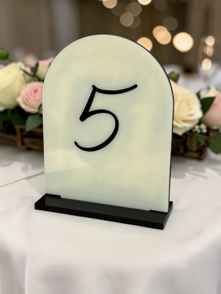 Personalised Wedding Table Sign with Table Number, Ivory