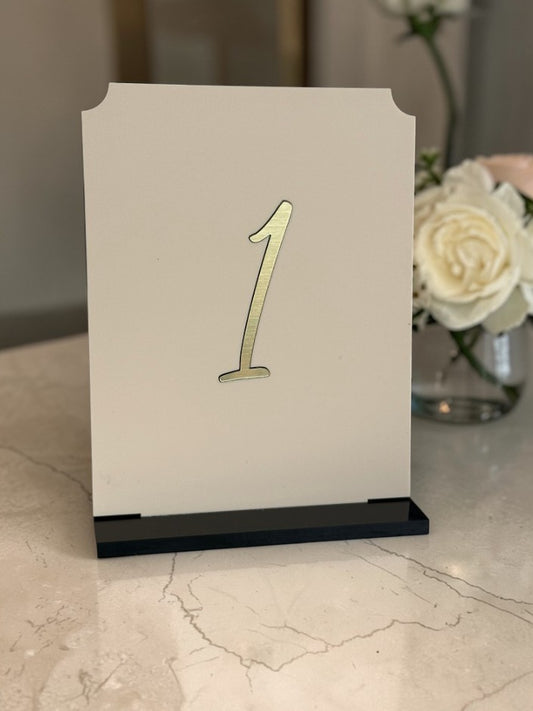 Personalised Wedding Table Sign with Table Number, Desert Beige